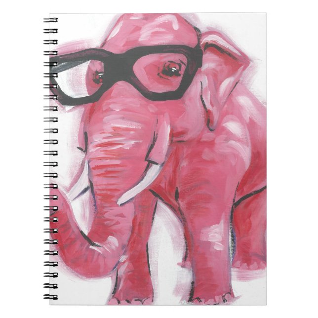 Carnet Animal Dapper | Eléphant Rose Dans Les Lunettes De (Devant)