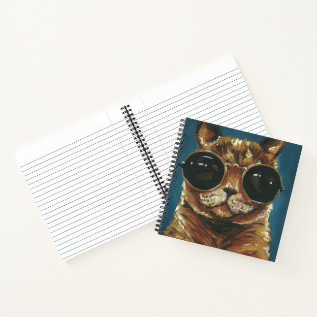 Carnet Animal Dapper | Kitty dans les lunettes de soleil (Intérieur)