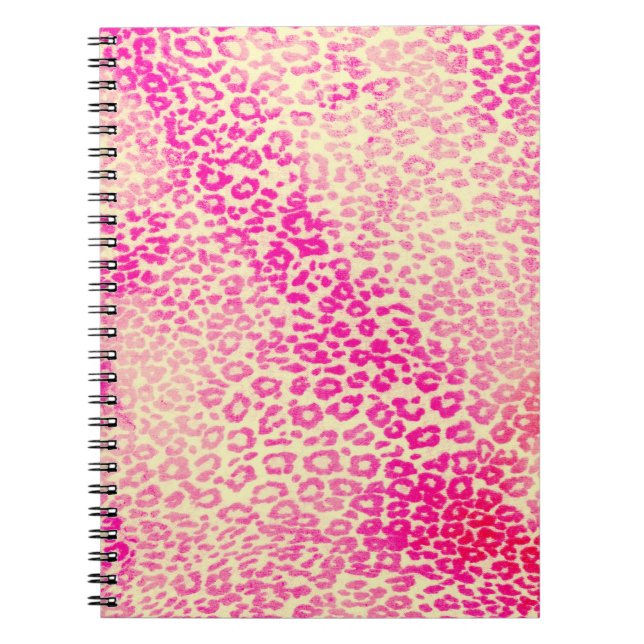 Carnet Animal jaune rose moderne de guépard d'aquarelle (Devant)
