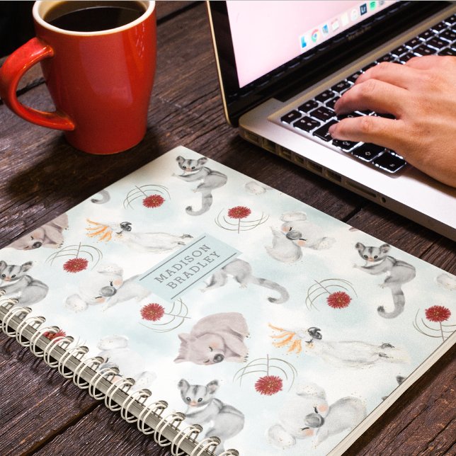 Carnet Animaux australiens Aquarelle mignonne Personnalis (Créateur téléchargé)
