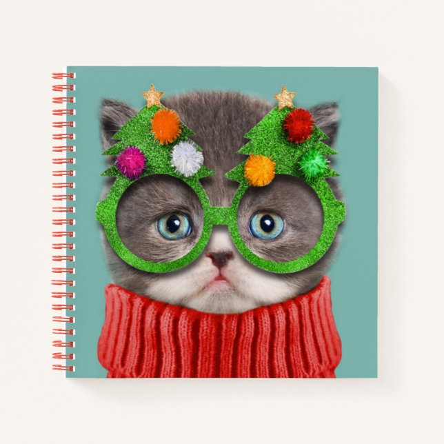 Carnet Animaux de bébés cutest | Chandail de Noël de chat (Devant)