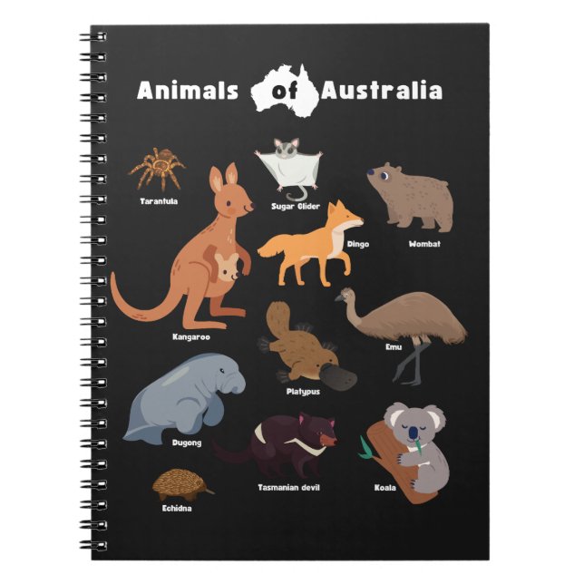 Carnet Animaux de l'Australie faune australienne (Devant)