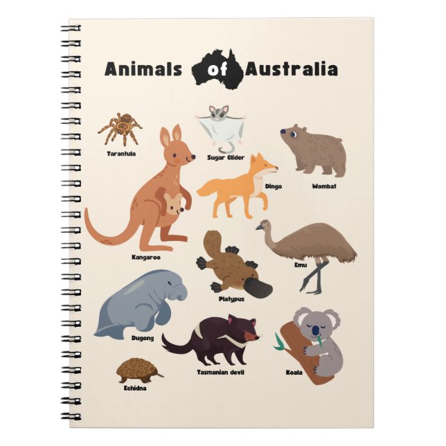 Carnet Animaux de l'Australie faune australienne (Devant)