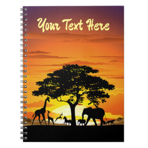 Carnet Animaux sauvages sur le coucher de soleil de la sa