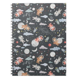 Carnet Animaux spatiaux - texture bleu acier foncé