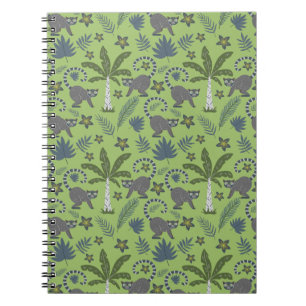 Carnet Animaux tropicaux sans soudure motif vert et gris