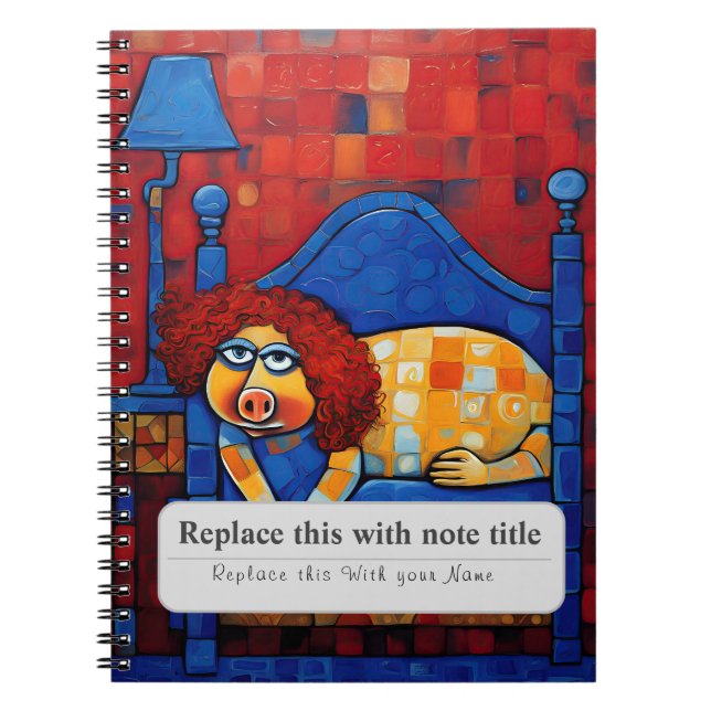 Carnet Animaux Whimsical Personnalisés - Cute Piggy (Devant)