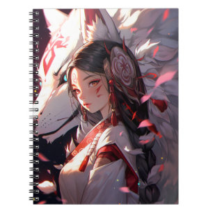 Carnet Anime Kitsune Girl Cute Fox Imaginaire Art