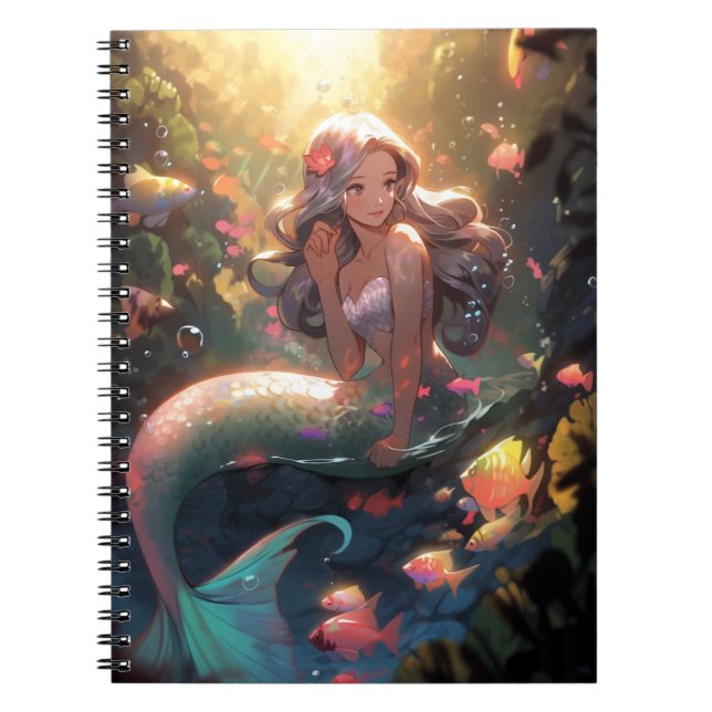 Carnet Anime Mermaid Girl Imaginaire Art (Devant)