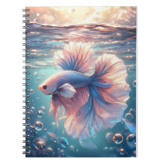 Carnet Anime style perlé mi-lune betta poisson