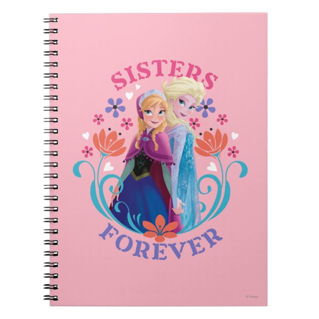 Carnet Anna et Elsa | Soeurs aux fleurs (Devant)