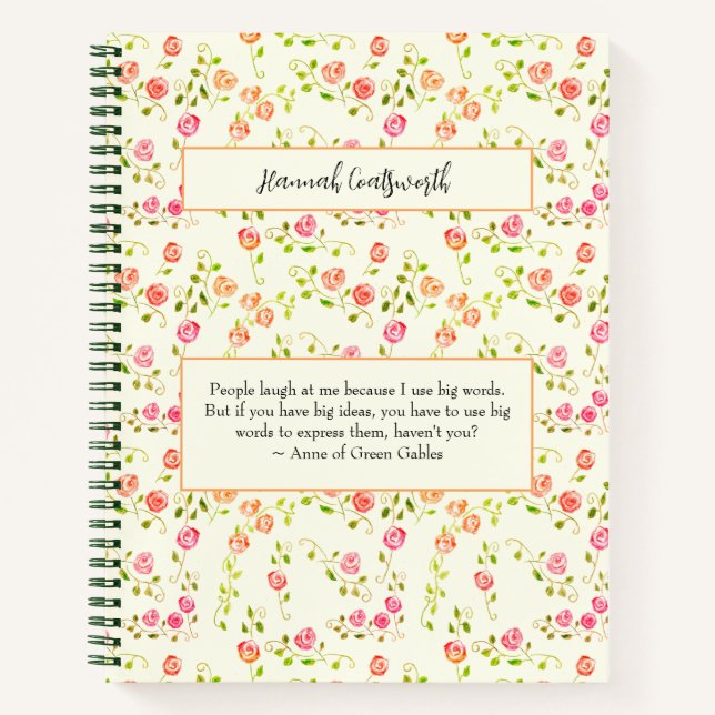 Carnet Anne of Green Gables cite des Roses sauvages perso (Devant)