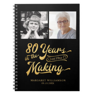 Carnet Anniversaire 80 ANS DANS LA FABRICATION 2 Photos L