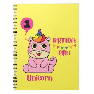 Carnet anniversaire de la fille de licorne