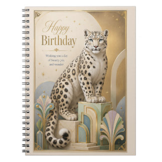 Carnet Anniversaire de la Panthère des Neiges Dorée Éléga