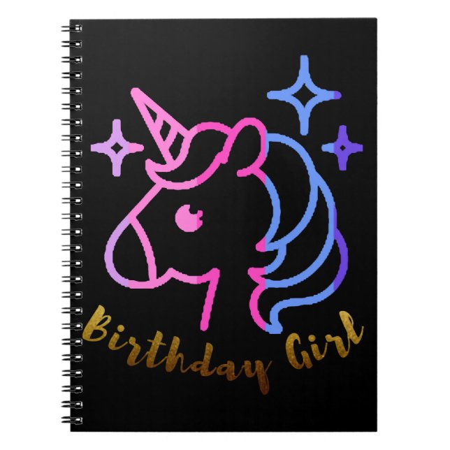 Carnet Anniversaire fille licorn licorn unicorn unicorn c (Devant)