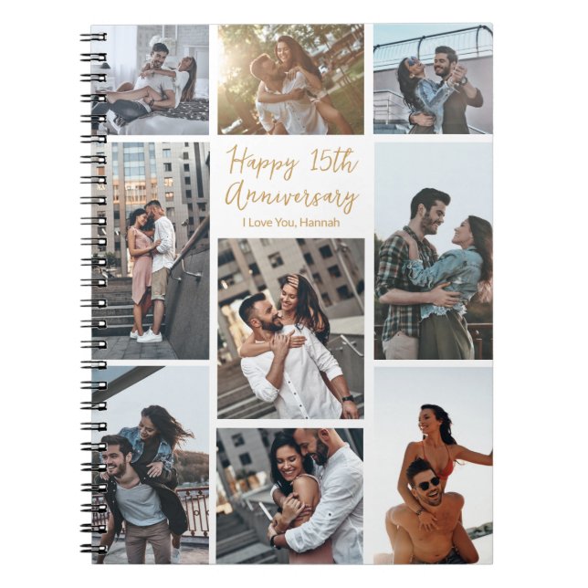 Carnet Anniversaire romantique sur mesure Collage moderne (Devant)