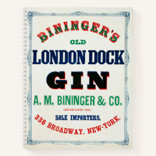 Carnet Annonce Vintage pour Bininger's Old London Dock Gi