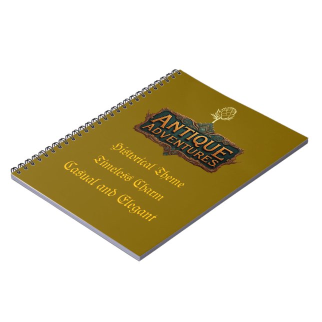 Carnet Antique Aventures Typographie Art - Elega intempor (Côté gauche)