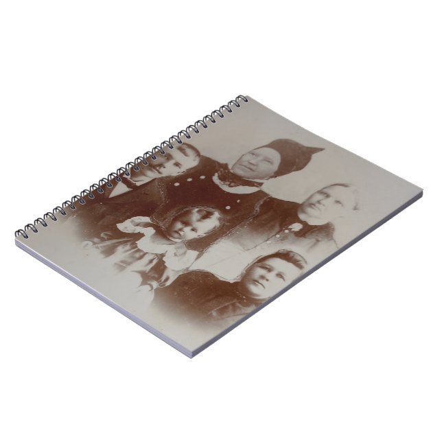 Carnet Antique Famille Collage Photo B&W Image (Côté gauche)