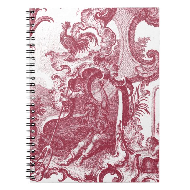 Carnet Antiquité française élégante Red Toile de Jouy de (Devant)