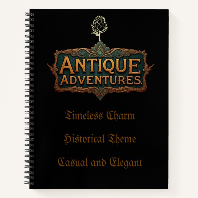 Carnet Antiquités Typographie Art intemporel - (Devant)