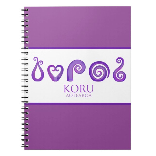 Carnet Aotearoa Nouvelle-Zélande Koru - violet (Devant)
