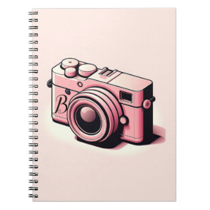 Carnet Appareil photo personnalisé rose clair féminin