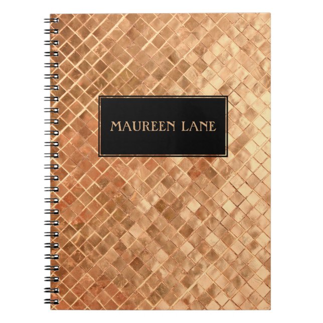 Carnet Apparence Métalisée Rose Gold Personnalisée (Devant)
