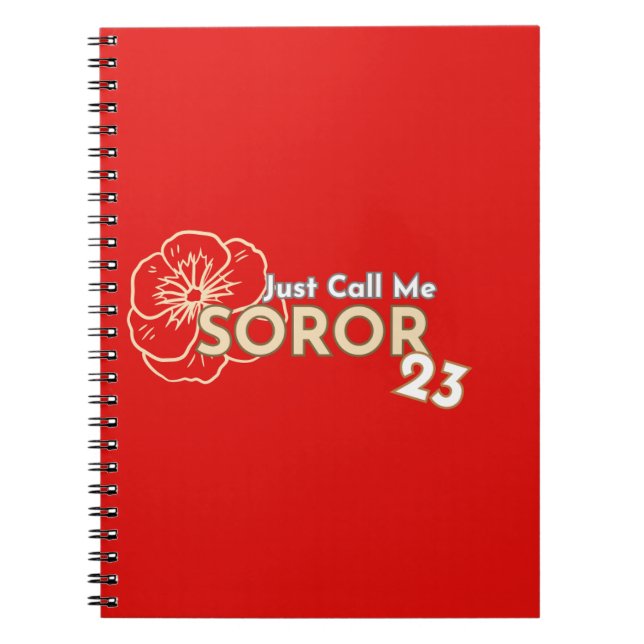 Carnet Appelez-moi simplement Soror 2023 Crimsom & Cream  (Devant)