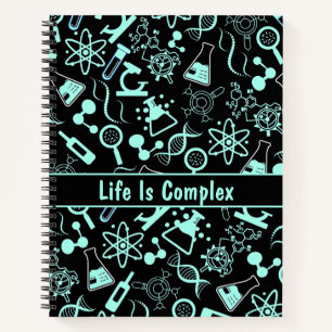 Carnet aqua bleu moderne biochimie vie complexe