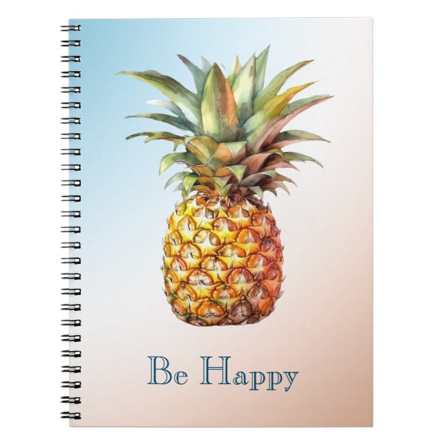 Carnet Aqua Cream Joyeux ananas tropical (Devant)