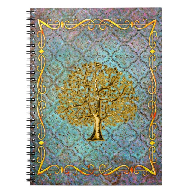 Carnet Aqua et Arbre d'or de la vie Tome antique (Devant)