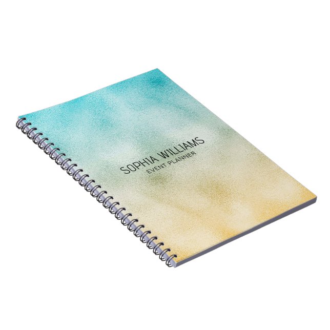 Carnet Aqua et Gold Ombre Foil (Côté Droit)