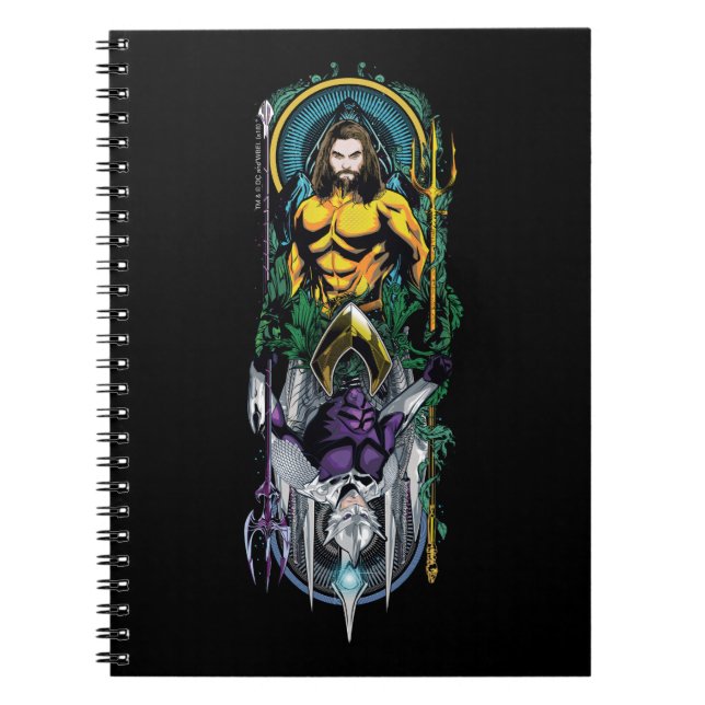 Carnet Aquaman | Panneau Art Nouveau réversible Orin & Or (Devant)
