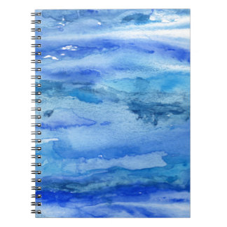 Carnet Aquarelle abstraite de bleu