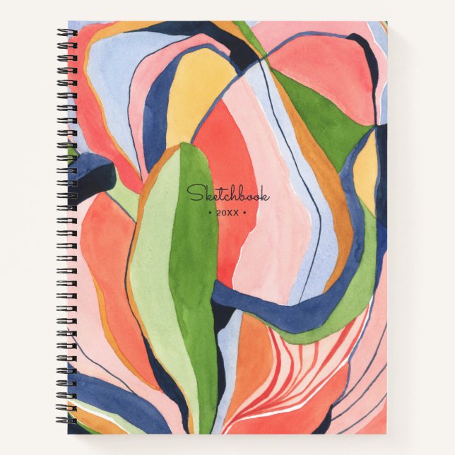 Carnet Aquarelle Abstraite peinture Doodle Sketchbook (Devant)