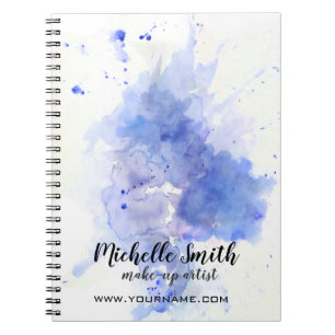 Carnet Aquarelle Abstraite trait de brosse bleu clair