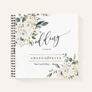 Carnet Aquarelle Albâtre Roses Mariage élégant