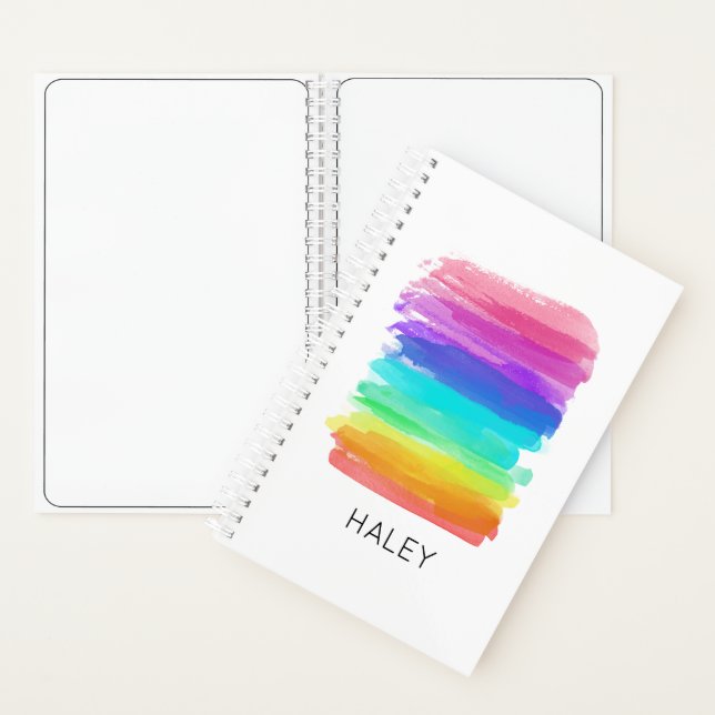 Carnet Aquarelle Arc-en-ciel Brosses Nom de l'artiste Amu (À l'intérieur)