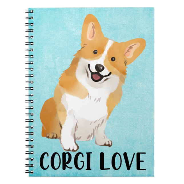 Carnet Aquarelle bleue de Amoureux des chiens de chiots m (Devant)