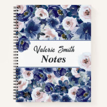 Aquarelle bleue et rose Floral d'hiver