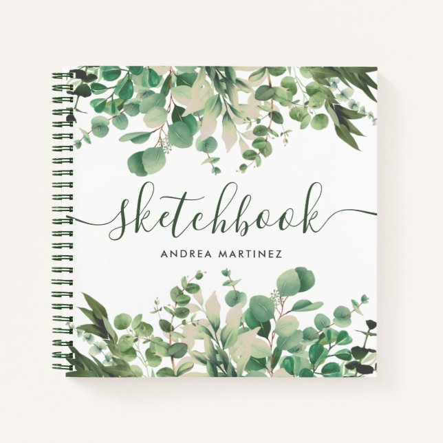 Carnet Aquarelle Botanique Foliage Vert Sketchbook (Devant)