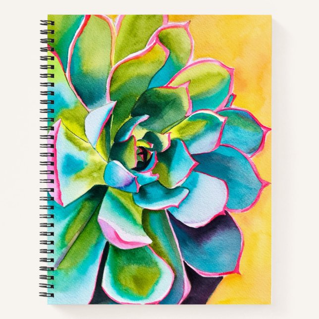 Carnet Aquarelle botanique succulent (Devant)