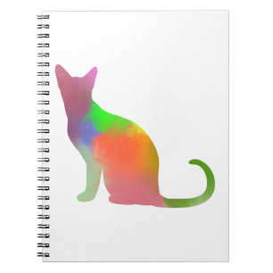 Carnet Aquarelle Chat Silhouette
