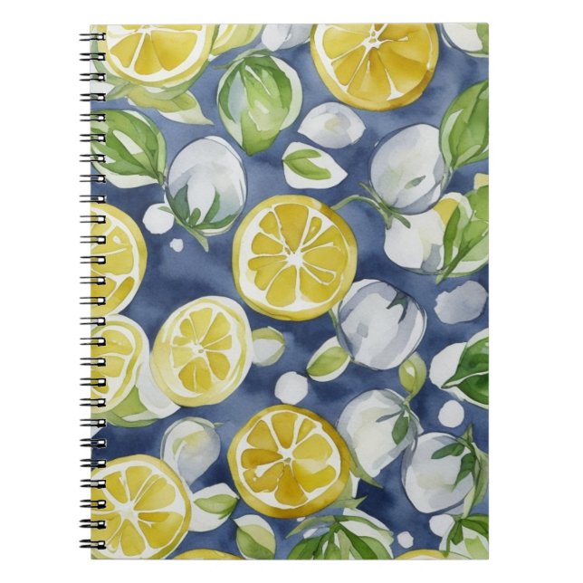 Carnet Aquarelle Citron Motif (Devant)