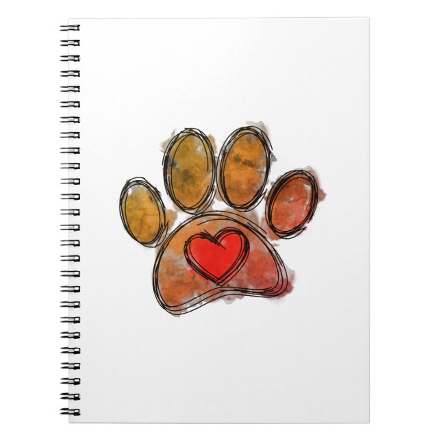Carnet Aquarelle couleur Amoureux des chiens Dessin (Devant)
