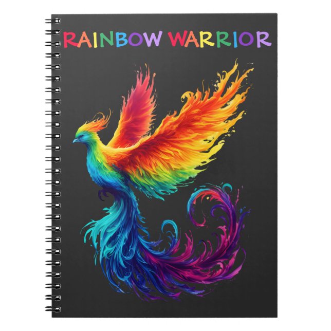 Carnet Aquarelle couleur arc-en-ciel Phoenix Guerrier uni (Devant)