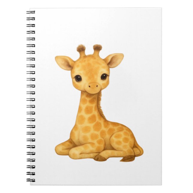 Carnet Aquarelle de bébé Giraffe Imprimer - Pépinière Mur (Devant)