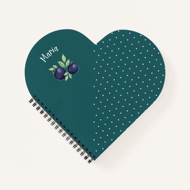 Carnet Aquarelle de bleuets mignons peinte à la main (Devant)